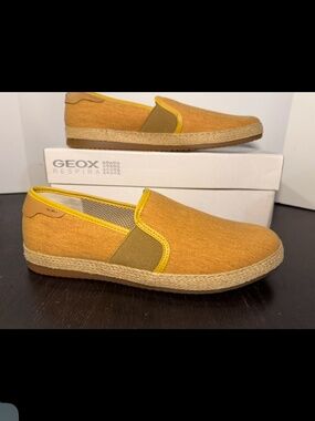 Geox Respira Copacabana 9 Espadrille Slip on Loafers Shoes Curry Mens 11